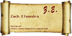 Zach Eleonóra névjegykártya